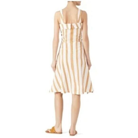 Sancia Maise Striped Side Slit Tencel Linen Dress in Maryel Stripe Size S - Picture 5 of 11